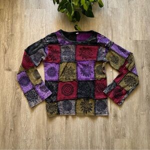 Vintage 90’s Patchwork Whimsy Hippy Boho Top